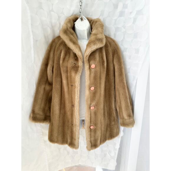 Vintage 70's Womens Faux Fur Teddy Coat Bisque Beige Size Small EUC USA MADE - Picture 3 of 14